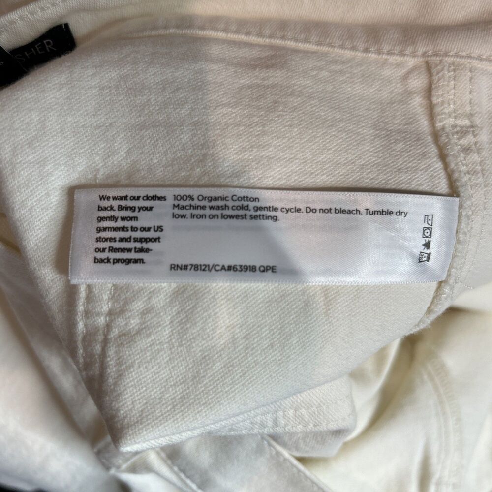 Eileen Fisher Cargo Pants Size L Organic Cotton Crepe Wide Leg Ivory Cream - Picture 7 of 7